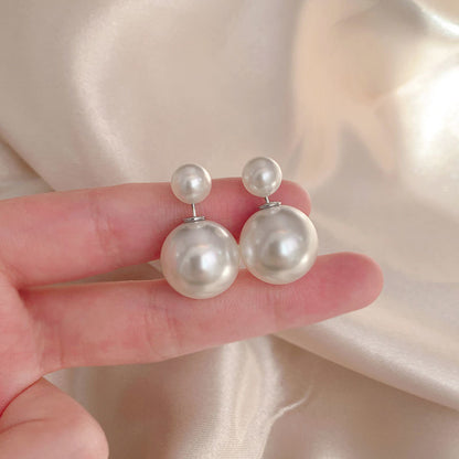 Heart Pearl 925 Silver Needle Earrings with Tassels