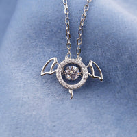 S925 Silver Necklace with Zircon Devil Design