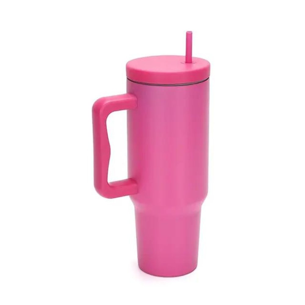 40oz Insulated Tumbler with Handle & Straw