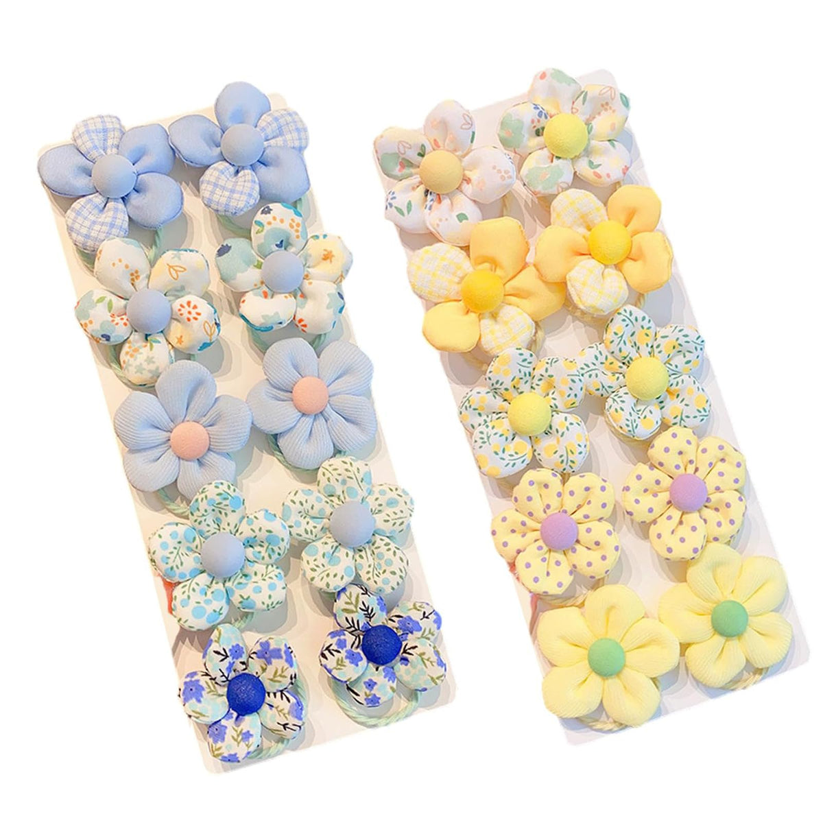 20PCS Blue Baby Kids Small Pony Tails Hair Ties，Kids Elastic Hair Ties，Flower Hair Ties For Girls，Cute Hair Ties Toddler Hair Accessories For Girls，Baby Hair Ties No Damage