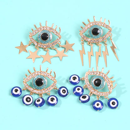 Exaggerated Design Earrings - Creative Devil Eye Studs