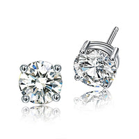 S925 Silver Stud Earrings with Zirconia (6mm & 7mm)