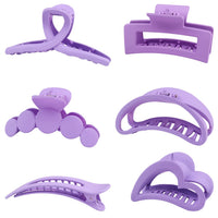 VelvetGrip Purple Hair Claw Clips