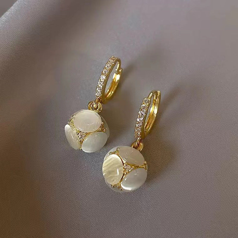 Heart Pearl 925 Silver Needle Earrings with Tassels