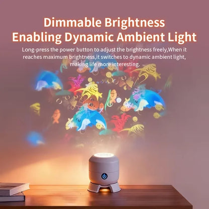 LED Ocean Projector Light, 360° Rotating Dynamic Night Light, USB Powered Ambient Lamp, Decorative Lighting for Game,Living Room