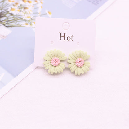 Korean Style Daisy Clip-On Earrings for Girls