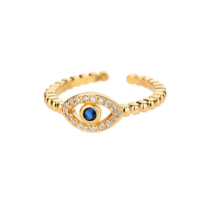 Korean Style Adjustable Heart Design Devil Eye Ring