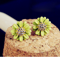 Korean Style Fresh Daisy Colorful Flower Stud Earrings