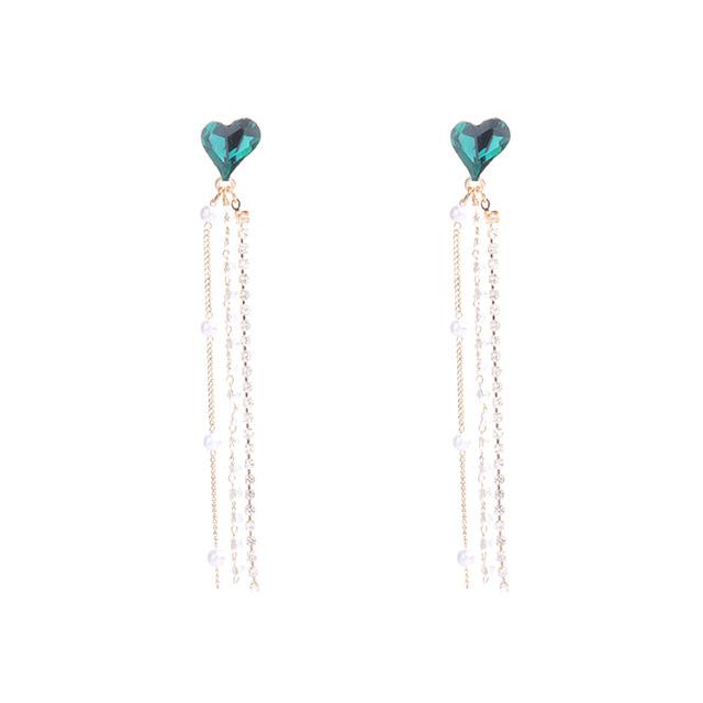 Japanese Style Heart Pearl Beaded Clip-On Earrings