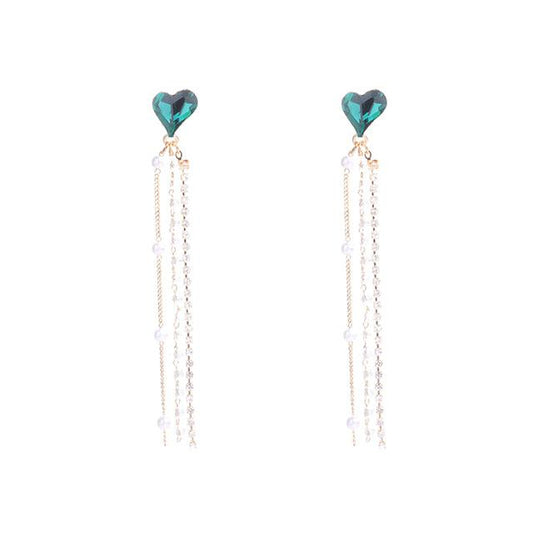 Japanese Style Heart Pearl Beaded Clip-On Earrings