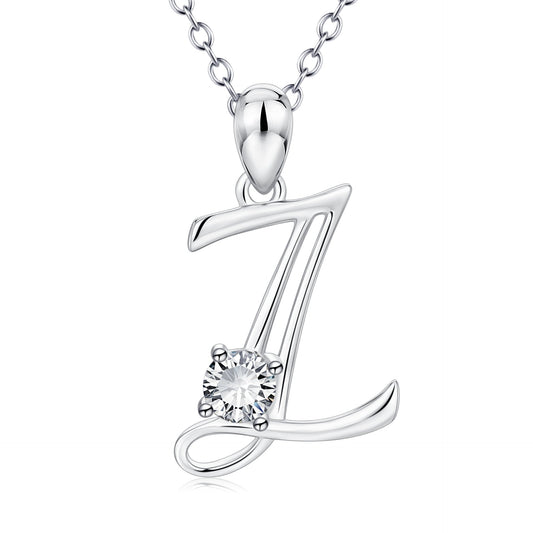 YFN Initial Necklace Sterling Silver Letter Z Alphabet Pendant Jewelry for Women