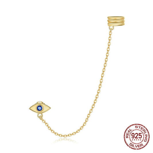 Devil's Eye Gold Plated Single Ear Cuff