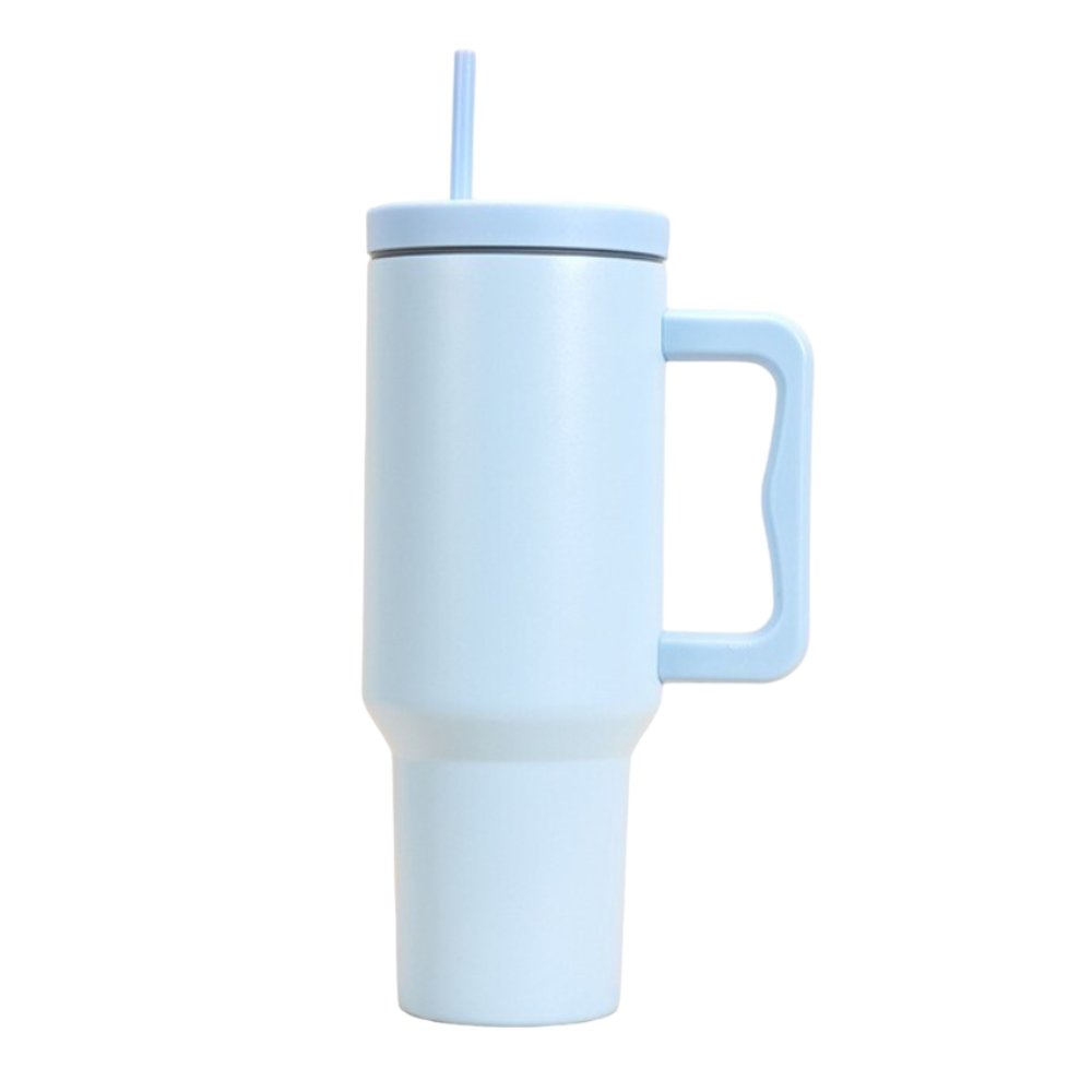 40oz Insulated Tumbler with Handle & Straw