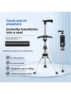 Portable Lightweight Hiking Cane Chair Anti-Slip Elderly Walking Stick Mountain Climbing Trekking Padded  Folding Outdoor...
