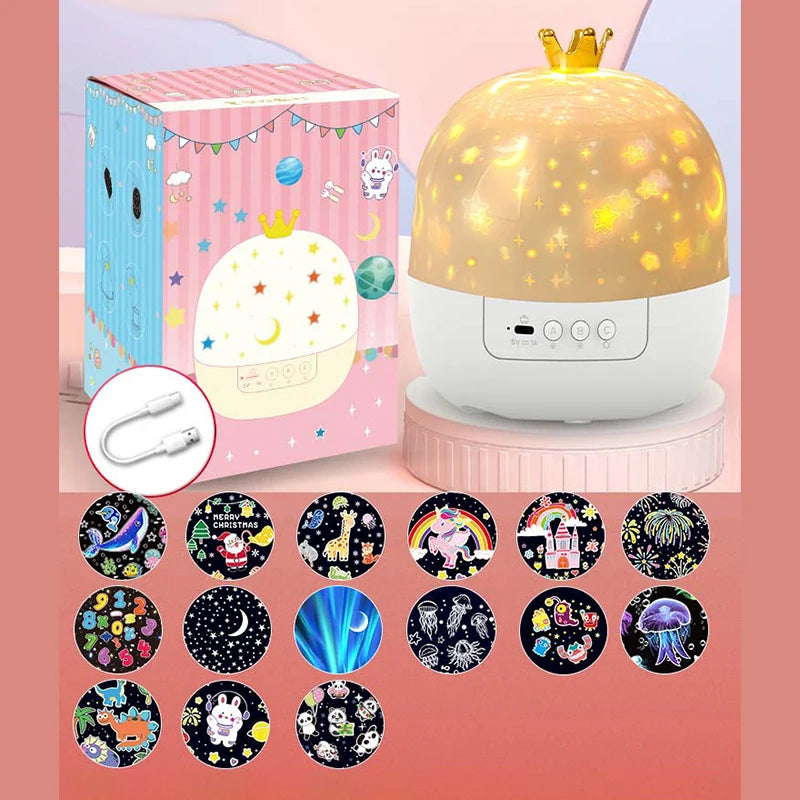Rotating Star Projector Night Light with Music