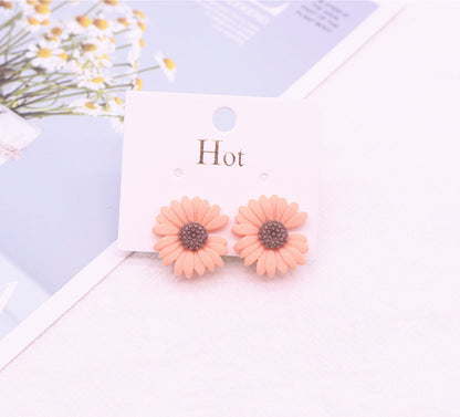 Korean Style Daisy Clip-On Earrings for Girls