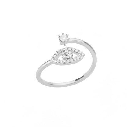 Korean Style Adjustable Heart Design Devil Eye Ring