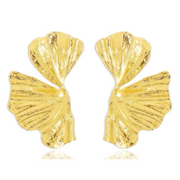 LKingel Gold Earrings for Women Exaggerated Big Geometric Irregular Statement Earrings Irregular Minimalist Large Gold Earrings for Women(Leaf Gold)
