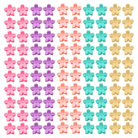 100 Pcs Colorful Mini Flower Hair Clips for Girls with Storage Box