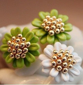 Korean Style Fresh Daisy Colorful Flower Stud Earrings