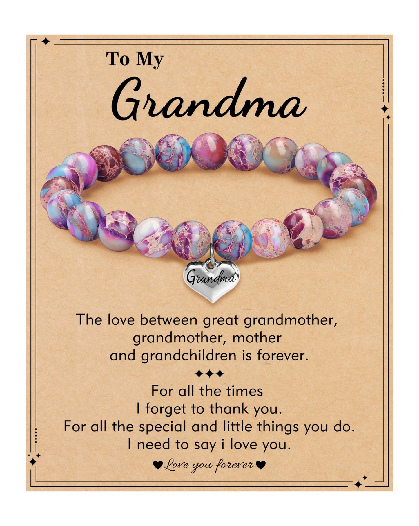 HiStock Grandma Mothers Day Bracelet Mothers Day Gifts for Grandma Imperial Charm Bracelets Gigi gifts for Grandma Bracelet Birthday Easter Gifts Jewelry