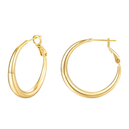 Gelanmeng Large Chunky Hoop Earrings for Women - 14k Real Gold Plated with 925 Sterling Silver Post Lightweight&Hypoallergenic Big Thick Hoops Earrings Trendy Jewelry Gift for Women (60 gold)
