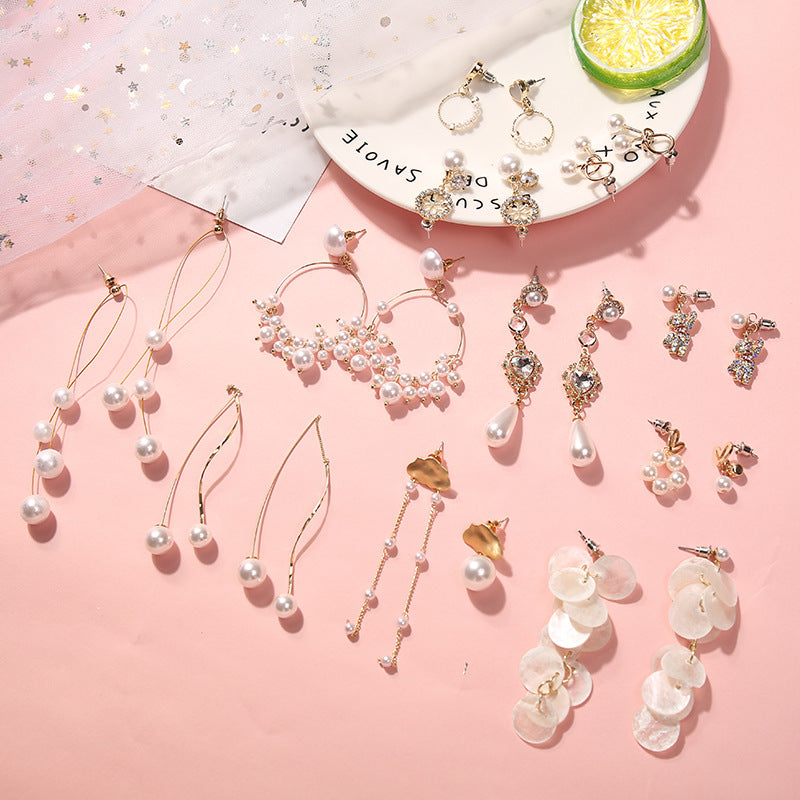 925 Silver Bow Earrings with Pearl Heart and Tassels