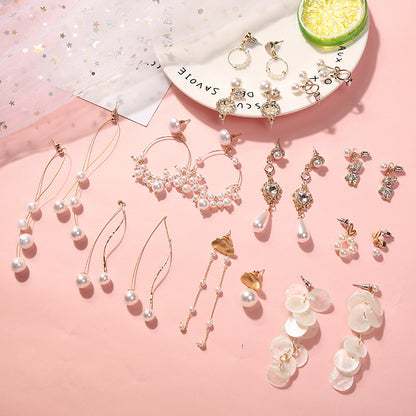 925 Silver Bow Earrings with Pearl Heart and Tassels